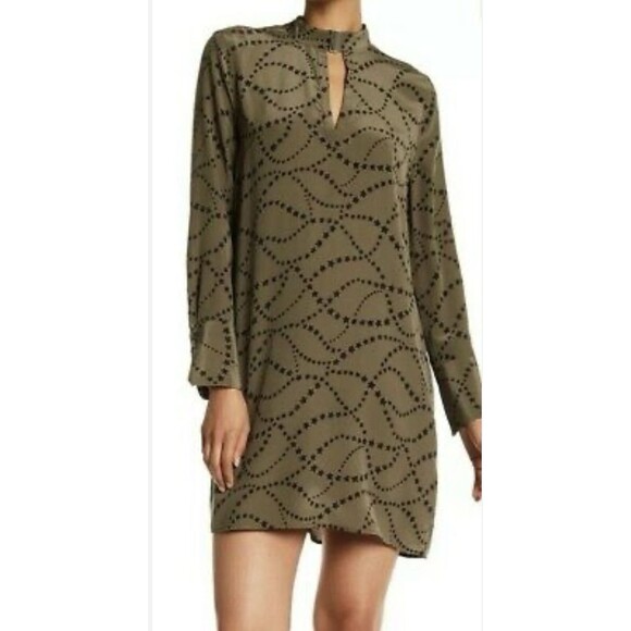 Equipment Cadence Size M Silk Stars Print Long Sleeve Dress Boho Feminine Fall - Picture 1 of 12